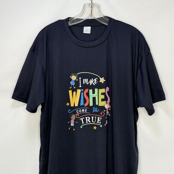 Women’s Short Sleeve Large Top “I Make Wishes Come True” Black T Shirt - Picture 14 of 14
